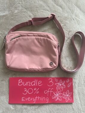 lululemon athletica Light Pink Crossbody Bag with Adjustable Strap